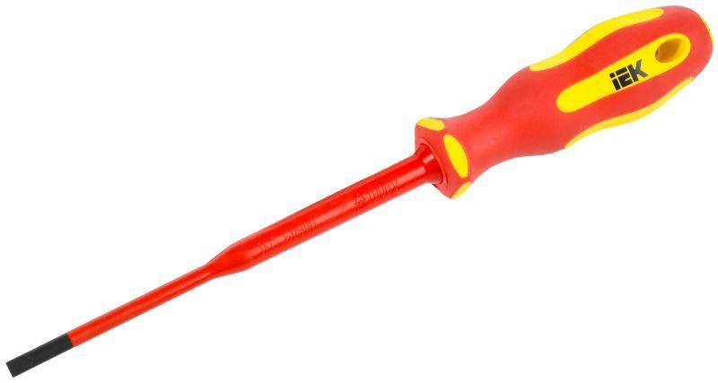 отвертка диэлектрическая slim sl3.5х100 т2 arma2l 5 iek a2l5-sc31-t2-sl-35-100 от магазина Штепсель и батарейка.