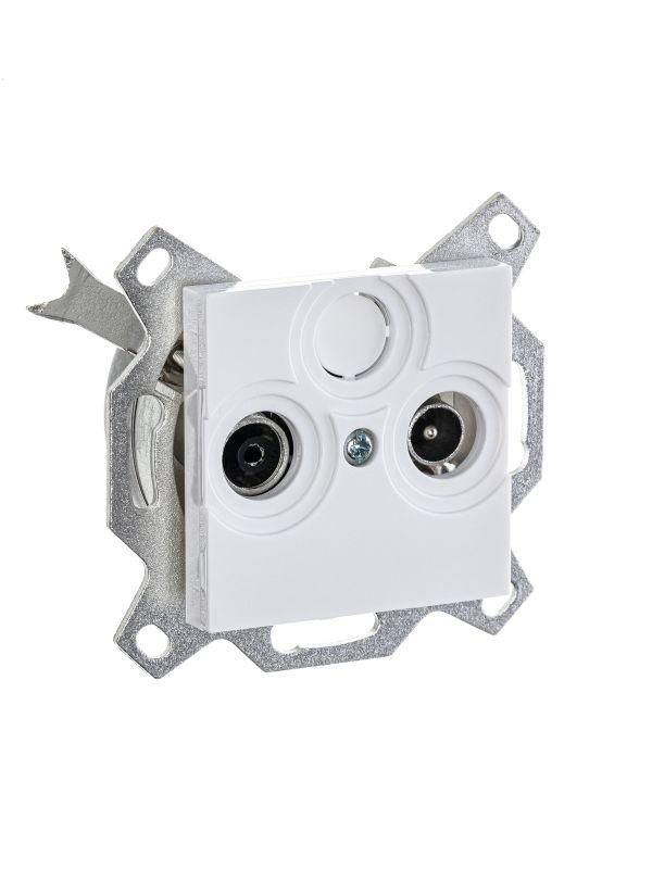 розетка телевизионная проходная tv/r levit 7дб бел. abb 2chh083607a6003 от магазина Штепсель и батарейка.
