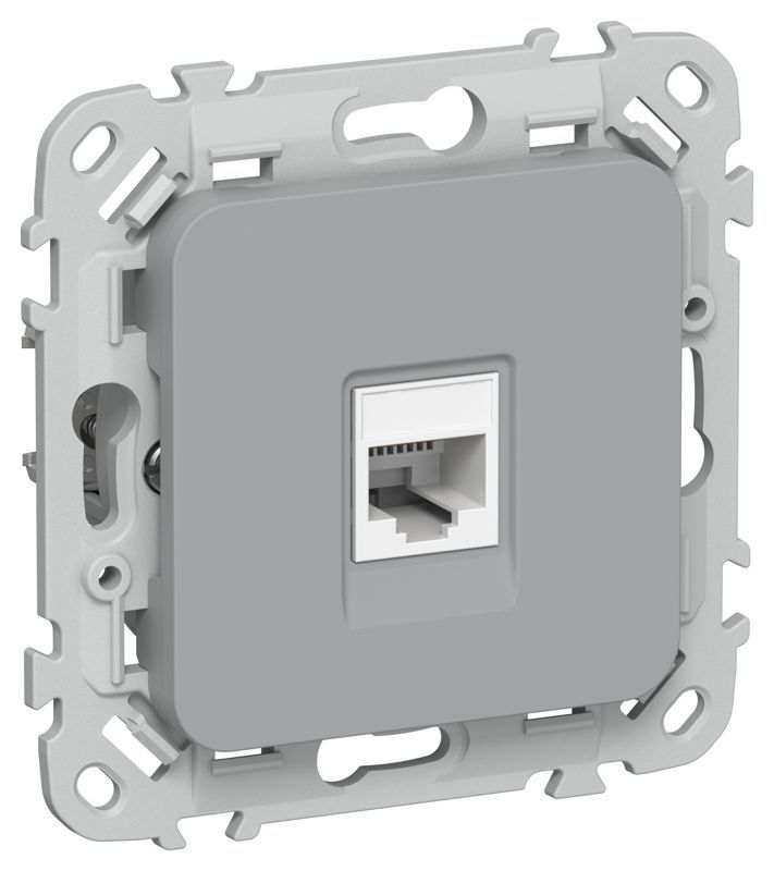 розетка компьютерная сп flite рк5е-1-0-флс rj45 кат.5e utp механизм сер. iek fi-k12-1-k03 от магазина Штепсель и батарейка.