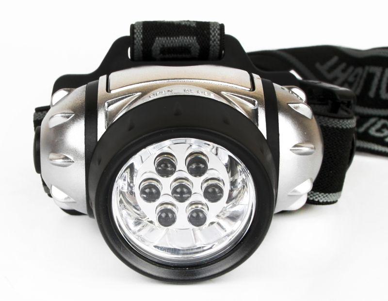 фонарь налобный led 5351 7led 3 режима 3хr03 металлик ultraflash 10260 от магазина Штепсель и батарейка.