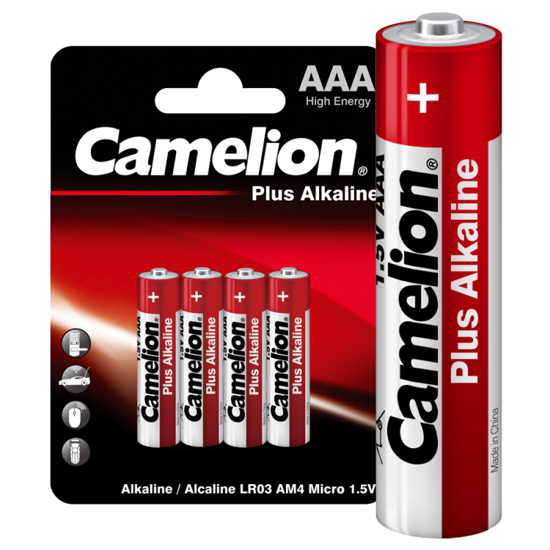 элемент питания алкалиновый aaa/lr03 1.5в plus alkaline lr03-bp4 bl-4 (блист.4шт) camelion 7369 от магазина Штепсель и батарейка.