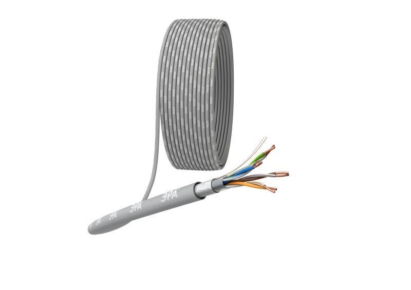 кабель витая пара f/utp кат.5e 4х2х24awg solid cu pvc сер. (м) эра б0044688 от магазина Штепсель и батарейка.