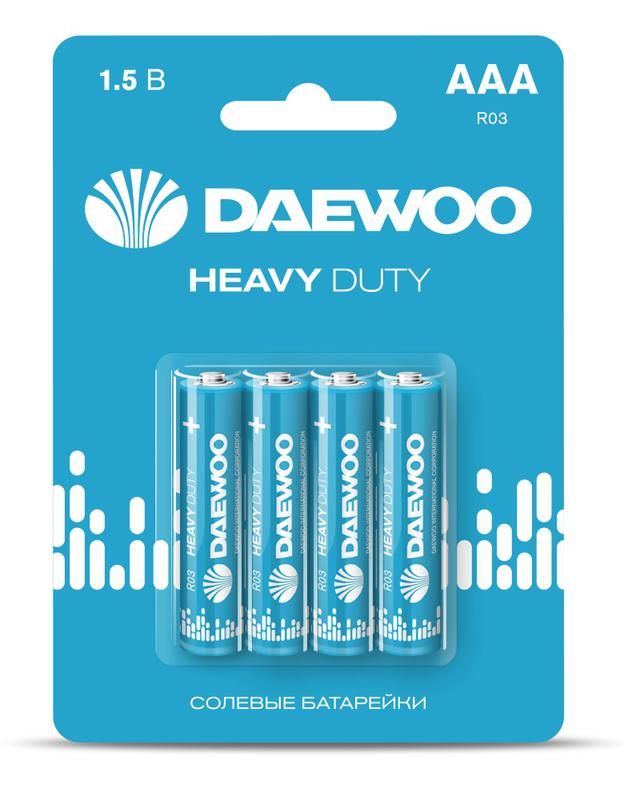 элемент питания солевой aaa/r03 1.5в heavy duty 2021 bl-4 (уп.4шт) daewoo 5029361 от магазина Штепсель и батарейка.