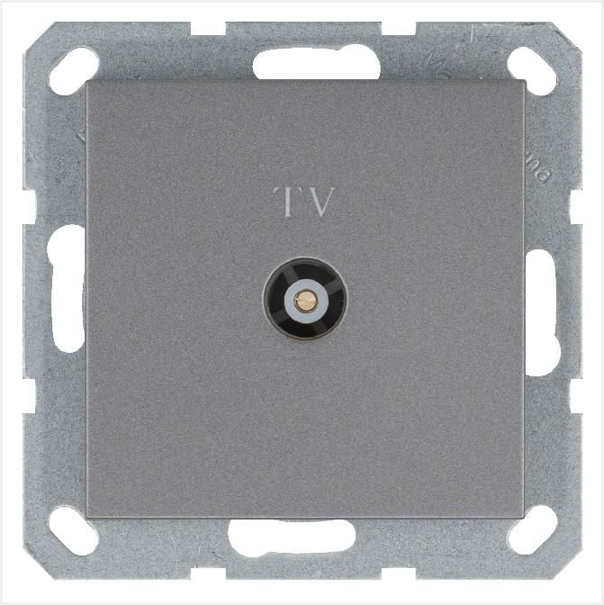 розетка телевизионная оконечная tv ф9.5мм механизм алюм. jasmart g6001s от магазина Штепсель и батарейка.