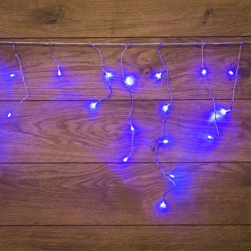 гирлянда светодиодная "айсикл" (бахрома) 1.8х0.5м 48led син. 4.1вт 230в ip20 провод прозр. neon-night 255-013 от магазина Штепсель и батарейка.