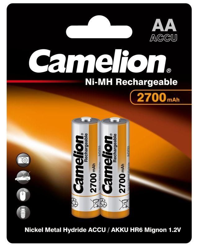 аккумулятор aa/r6 2700ма.ч ni-mn bp-2 металлик (блист.2шт) camelion 7371 от магазина Штепсель и батарейка.