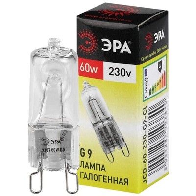лампа галогенная g9-jcd-60-230v-cl 60вт капсула g9 230в эра c0027370 от магазина Штепсель и батарейка.