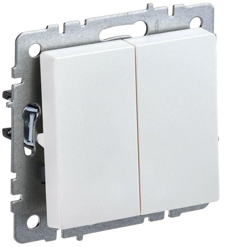 выключатель 2-кл. сп brite вс10-2-0-брж 10а механизм жемчуж. iek br-v20-0-10-k36 от магазина Штепсель и батарейка.