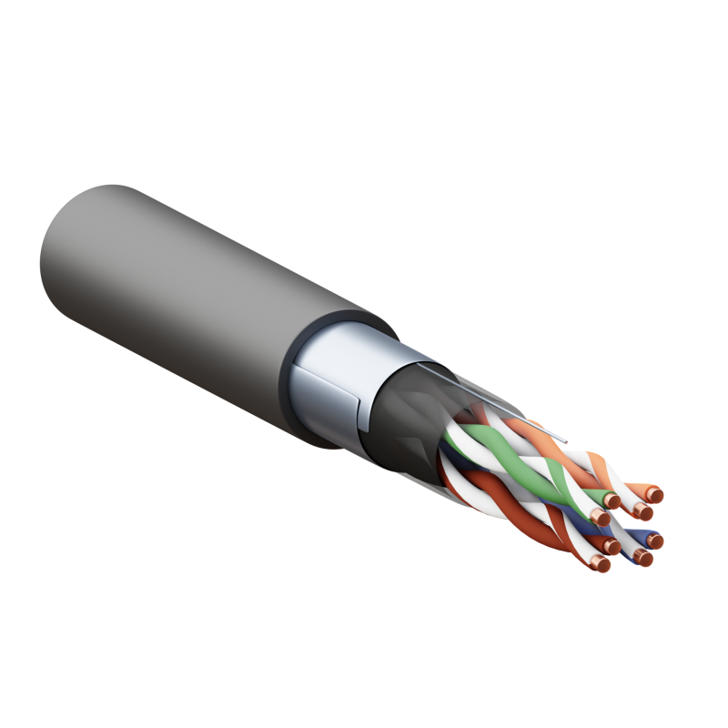 кабель витая пара f/utp кат.5e 4 пары 24 awg solid внешн. ldpe черн. teracom pro pro ekf trp-5eftp-04pe-bk-out3 от магазина Штепсель и батарейка.