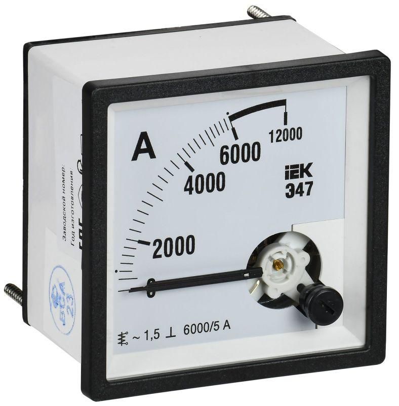 амперметр э47 6000/5а класс точн. 1.5 72х72мм iek ipa10-6-6000-e от магазина Штепсель и батарейка.