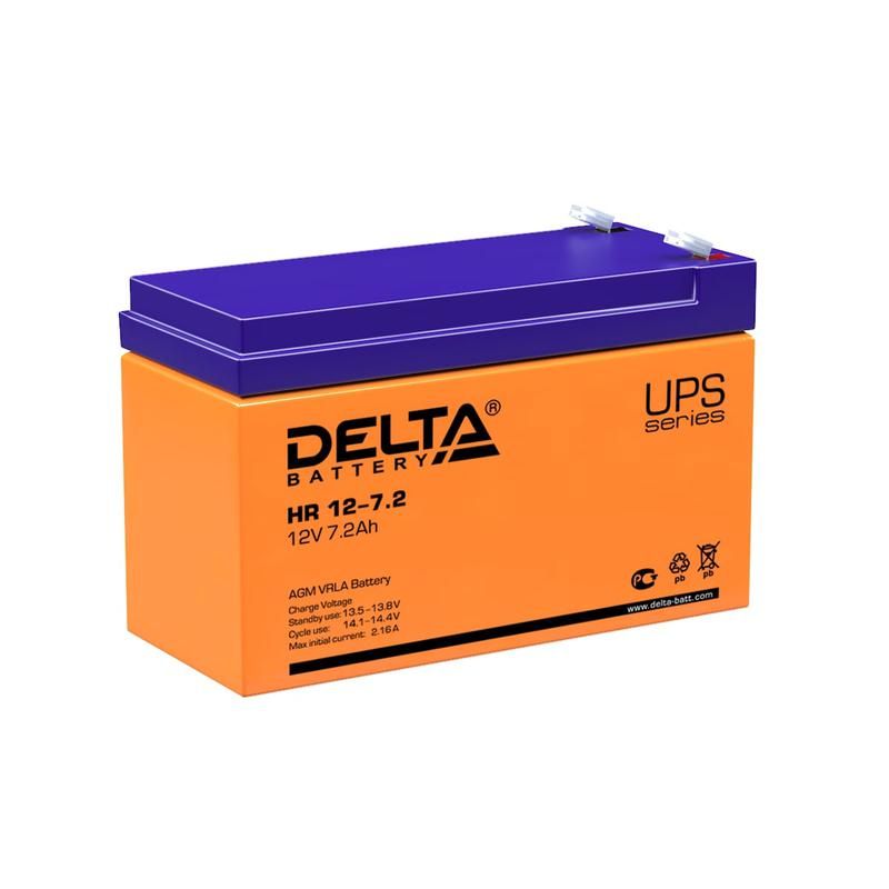 аккумулятор ups 12в 7.2а.ч hr 12-7.2 delta 4614010180011 от магазина Штепсель и батарейка.