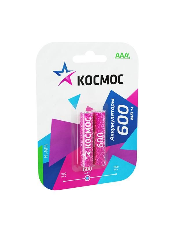аккумулятор aaa/r03 600ма.ч ni-mh (блист.2шт) космос kocr03nimh(600mah) от магазина Штепсель и батарейка.
