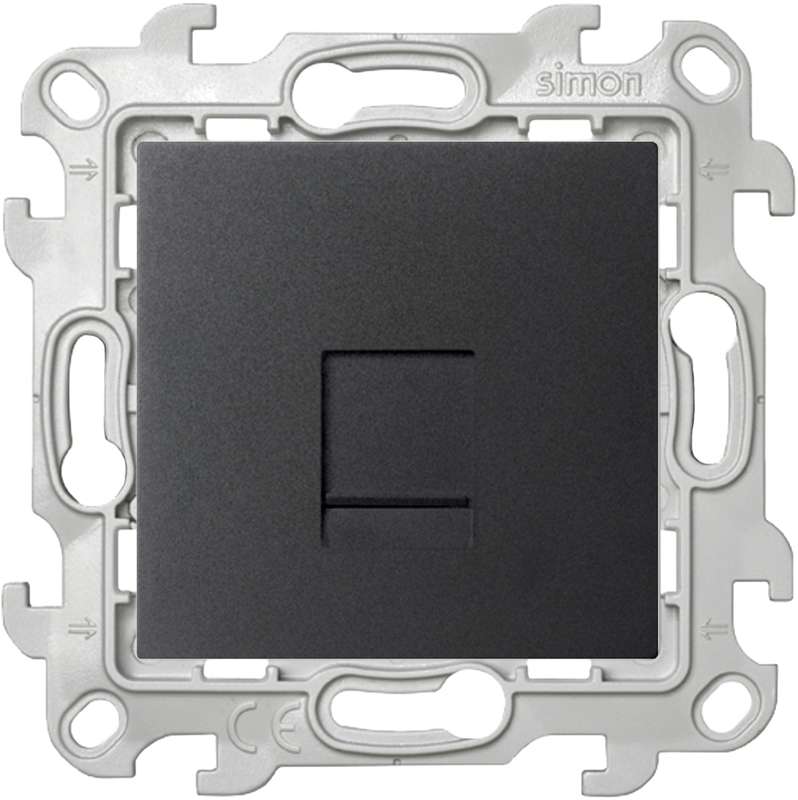 розетка телефонная сп simon 24 rj11 ip20 механизм графит simon 2410480-038 от магазина Штепсель и батарейка.