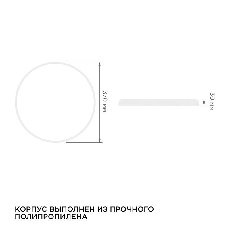 светильник светодиодный spa 40вт 4000к ip54 3200лм 230в 50гц d370х30мм накладной бел. apeyron 18-146 от магазина Штепсель и батарейка.