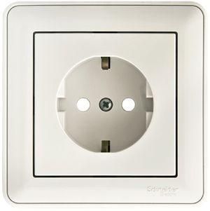 розетка 1-м сп w59 16а ip20 с заземл. защ. шторки в сборе бел. se rs16-152-18 от магазина Штепсель и батарейка.