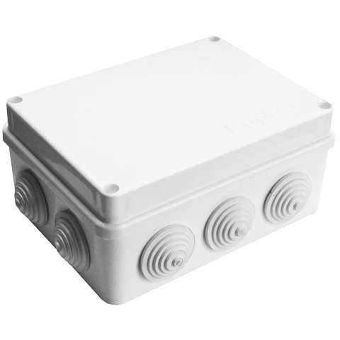 коробка распределительная оп 150х110х70мм ip54 10 выходов 10 гермовводов крышка на винтах бел. epplast 210313 от магазина Штепсель и батарейка.