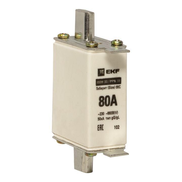 вставка плавкая ппн-33 100/80а габарит 00с proxima ekf fus-33/100/80 от магазина Штепсель и батарейка.