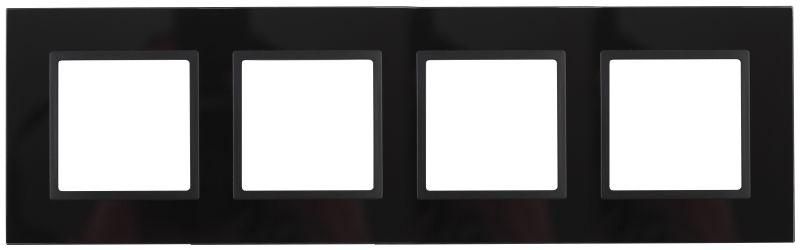 рамка 4-м 14-5104-05 стекло elegance черный+антрацит эра б0034528 от магазина Штепсель и батарейка.