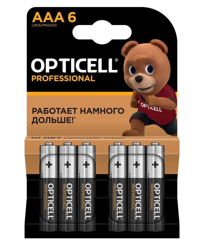 элемент питания алкалиновый aaa/lr03 (блист. 6шт) professional opticell 5052004 от магазина Штепсель и батарейка.