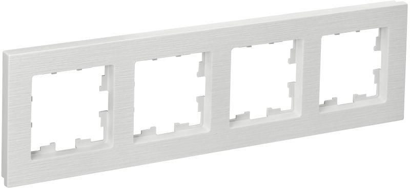 рамка 4-м brite ру-4-бр бел. рифленый iek br-m42-51-k01 от магазина Штепсель и батарейка.