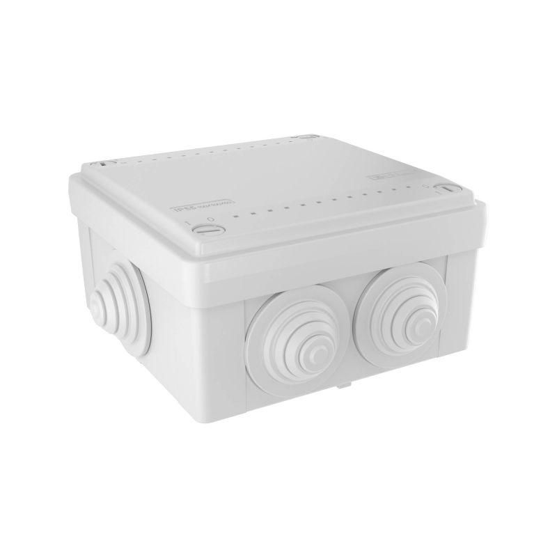 коробка ответвит. с 6 кабельными вводами д.25мм ip55 100х100х50мм dkc 53801 от магазина Штепсель и батарейка.