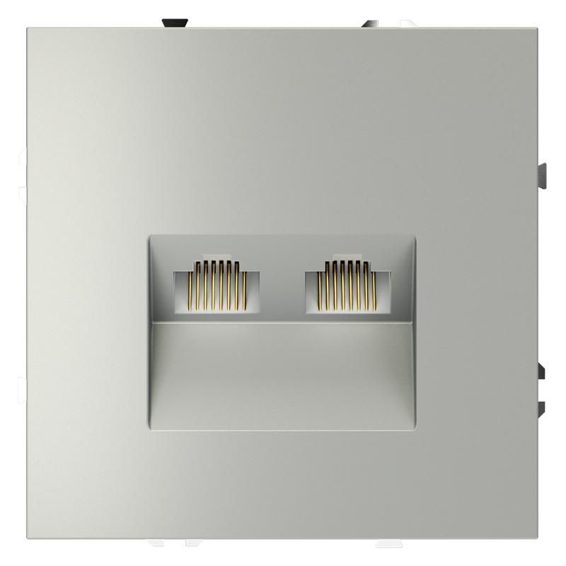 розетка компьютерная 2-м сп s70 rj45 + rj45 кат.6 механизм сталь voltum vls060205 от магазина Штепсель и батарейка.