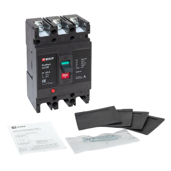 выключатель автоматический 3п 63а 18ка ls125 propact ekf mccb-125-18-3-63-ls от магазина Штепсель и батарейка.