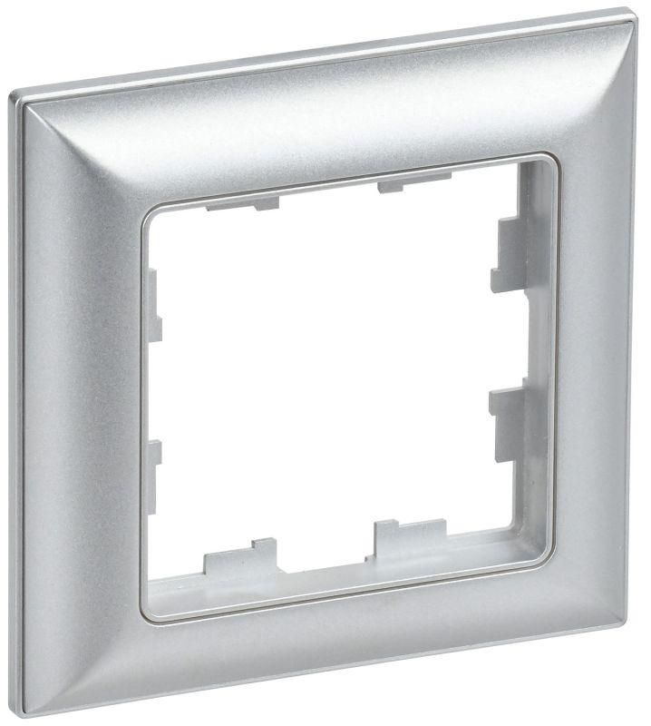 рамка 1-м brite ру-1-бр алюм./алюм. iek br-m12-12-k47 от магазина Штепсель и батарейка.