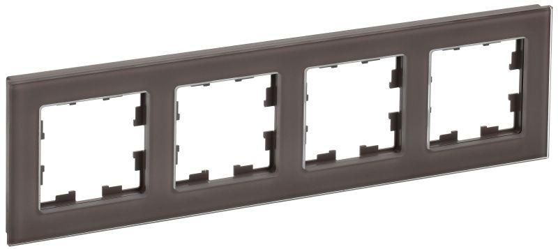 рамка 4-м brite ру-4-2-бртб стекло темн. бронза iek br-m42-g-k45 от магазина Штепсель и батарейка.