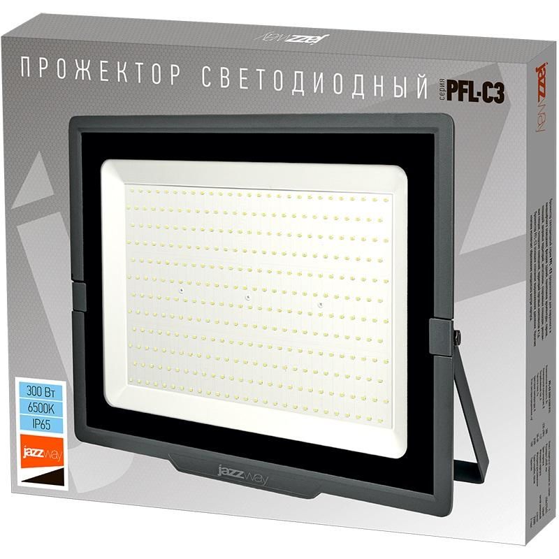 прожектор светодиодный pfl-c3 300вт 6500к ip65 до с клапаном закален. прозр. стекло pro jazzway 5032156 от магазина Штепсель и батарейка.