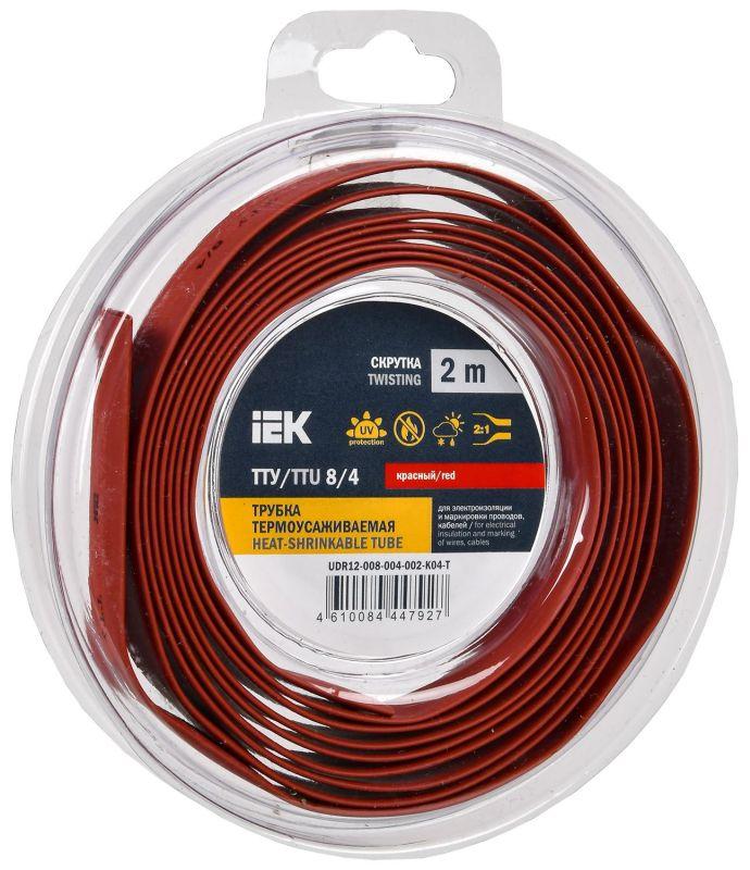 трубка термоусадочная тту нг-ls 8/4 красн. (уп.2м) iek udr12-008-004-002-k04-t от магазина Штепсель и батарейка.
