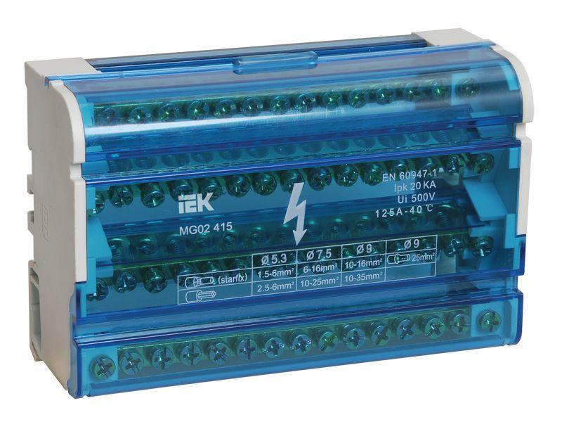 шина на din-рейку в корпусе (кросс-модуль) шнк 4х15 3l+pen iek ynd10-4-15-125 от магазина Штепсель и батарейка.