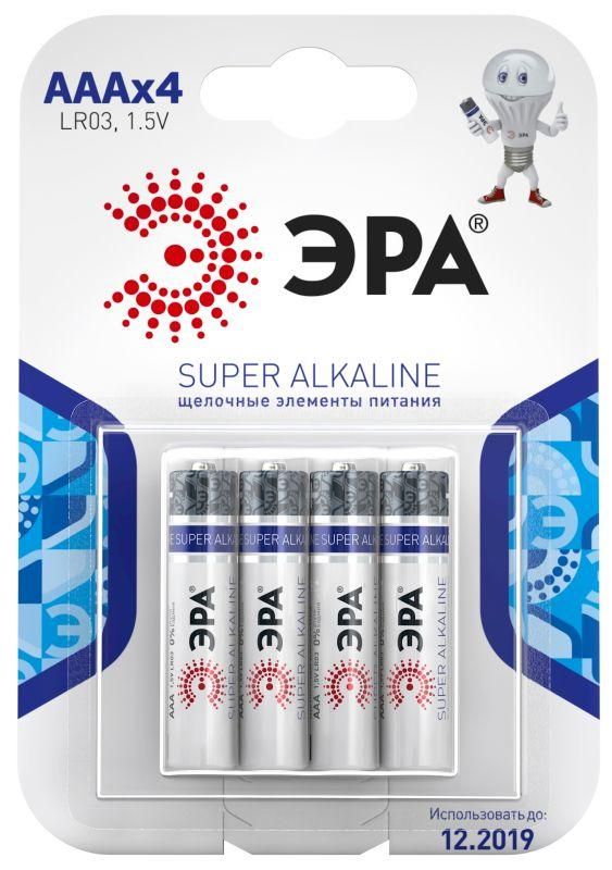 элемент питания алкалиновый aaa/lr03 lr03-4bl (блист.4шт) эра c0038451 от магазина Штепсель и батарейка.