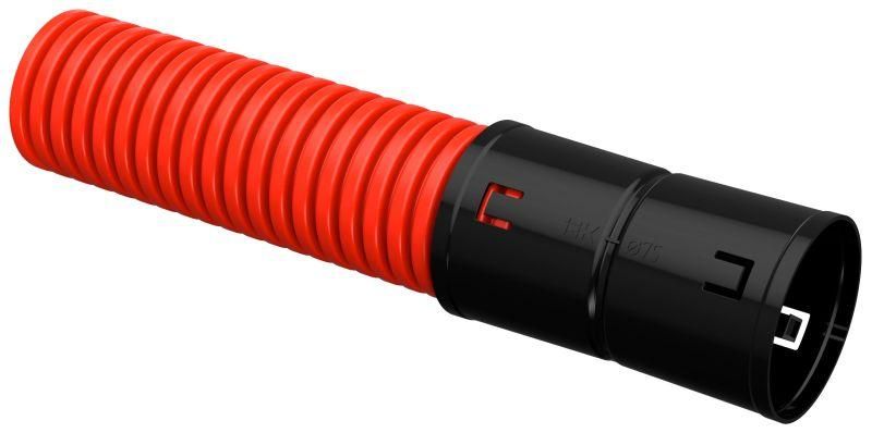 труба гофрированная двустенная пнд гибкая d75мм с муфтой красн. (уп.50м) iek ctg12-075-k04-050-r от магазина Штепсель и батарейка.