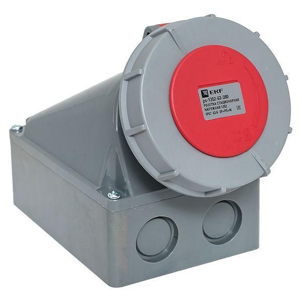 розетка стационарная наружная 1352 3р+ре+n 63а 380в ip67 proxima ekf ps-1352-63-380 от магазина Штепсель и батарейка.