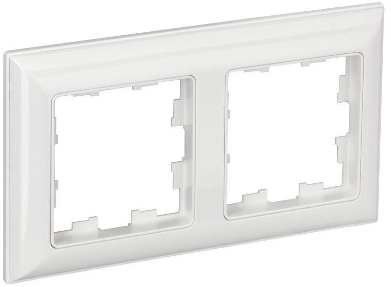 рамка 2-м brite ру-2-бр бел./бел. iek br-m22-12-k01 от магазина Штепсель и батарейка.