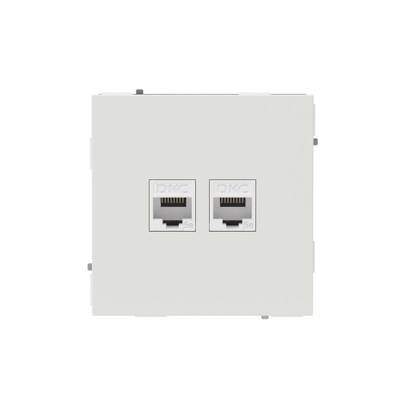 розетка компьютерная 2-м kant rj45 кат.5e без шторки бел. песок dkc 7010664 от магазина Штепсель и батарейка.