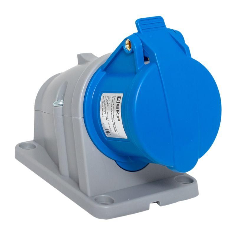 розетка стационарная наружная 113 2р+ре 16а 220в ip44 proxima ekf ps-113-16-220-pro от магазина Штепсель и батарейка.