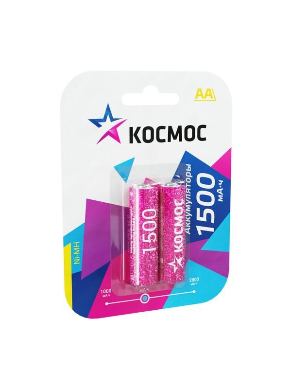 аккумулятор aa/r6 1500ма.ч ni-mn bp-2 (блист.2шт) космос kocr6nimh(1500ma) от магазина Штепсель и батарейка.
