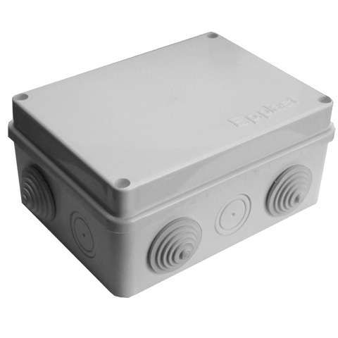 коробка распределительная оп 150х110х70мм ip54 10 выходов 6 гермовводов крышка на винтах сер. epplast 210302 от магазина Штепсель и батарейка.