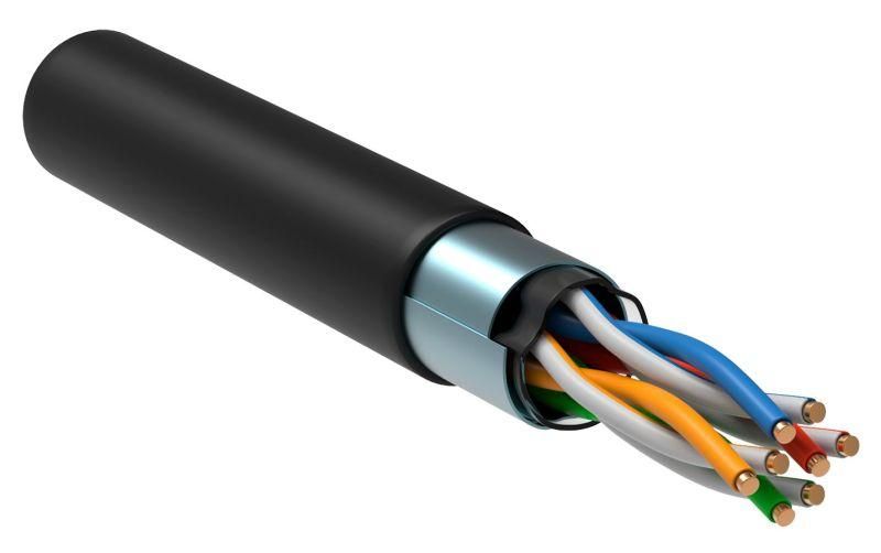 кабель витая пара f/utp кат.5e 4х2х24awg solid cu ldpe outdoor черн. (м) generica bc3-c5e04-339-305-g от магазина Штепсель и батарейка.
