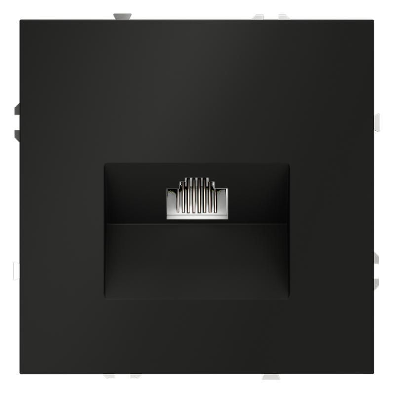 розетка компьютерная 1-м сп s70 rj45 кат.6 механизм черн. матов. voltum vls060108 от магазина Штепсель и батарейка.