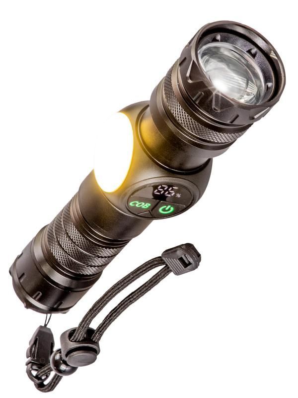 фонарь аккумуляторный ручной 10вт laserled li-ion 26650 3000ма.ч с магнитом алюм. космос koc812lit от магазина Штепсель и батарейка.