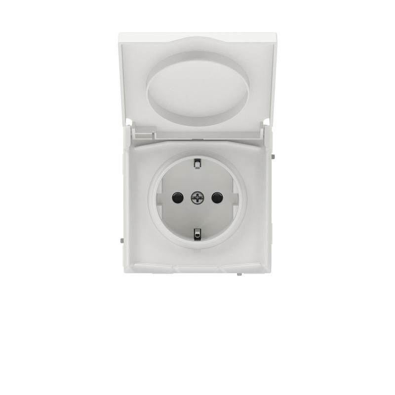 розетка силовая kant ip44 2p+e защ. шторки с крышкой бел. песок dkc 7010013 от магазина Штепсель и батарейка.