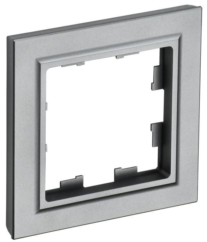 рамка 1-м brite ру-1-брс сталь iek br-m12-k46 от магазина Штепсель и батарейка.