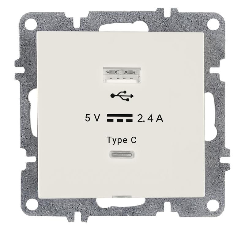 розетка lavin/karen usb + type-c механизм бел. arvia 50 01 1000 304 от магазина Штепсель и батарейка.