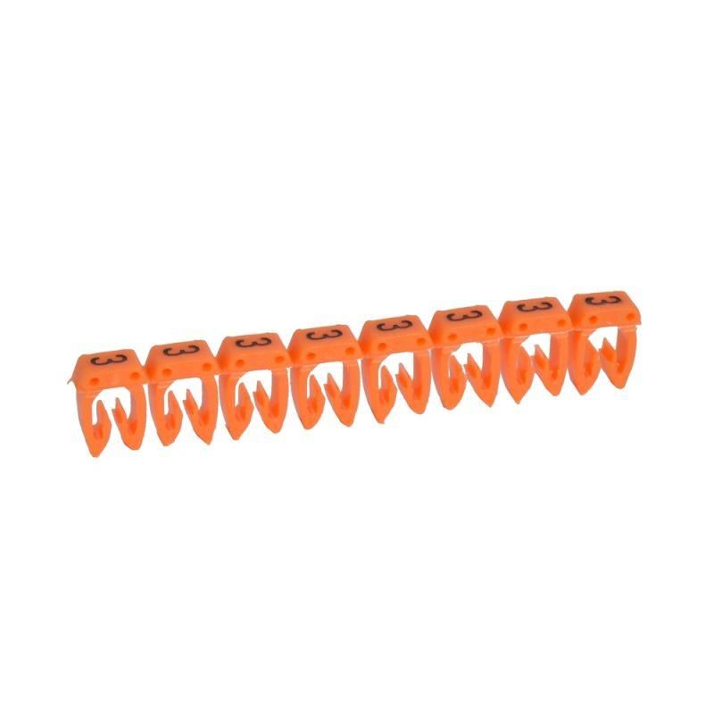 маркер каб. 0.5-1.5кв.мм cab3 "3" оранж. (уп.1200шт) leg 038213 от магазина Штепсель и батарейка.