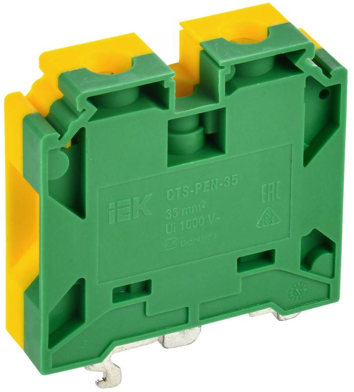 колодка клеммная cts-pen земля монтаж неск. напр. 35кв.мм iek yct11-02-k52-035 от магазина Штепсель и батарейка.
