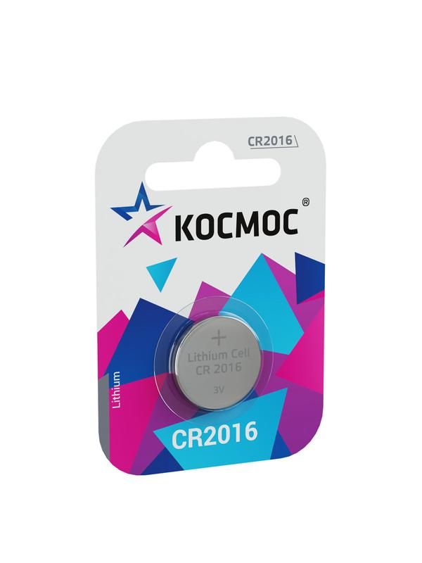 элемент питания литиевый cr2016 1хbl (блист.1шт) космос koc20161bl от магазина Штепсель и батарейка.