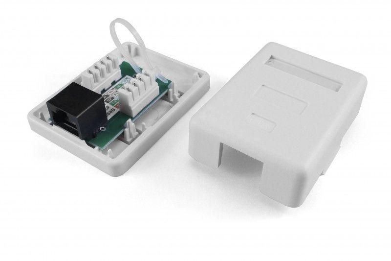 розетка компьютерная 1-м оп sb1-1-8p8c-c6-wh rj45 (8p8c) кат.6 dual idc hyperline 430232 от магазина Штепсель и батарейка.